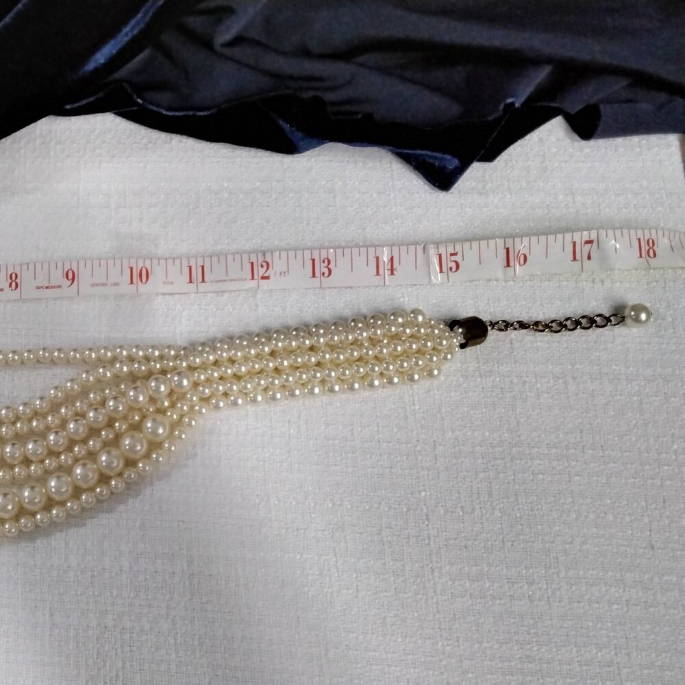 Vintage Faux Pearls Beads necklace 18" length Chocked Chunky Elegant Classic 001 - Picture 6 of 14